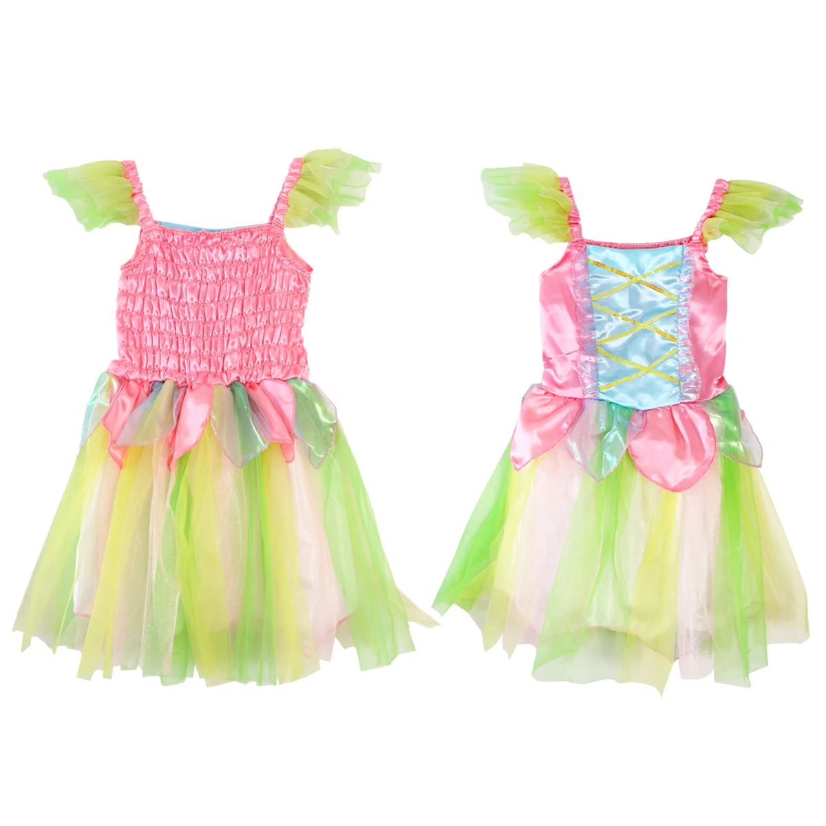 

Rainbow Wings Kids Dress Soft Material Comfortable Wear Angel Cosplay Fairy Costumes Princess Performance Clothing Top Quality