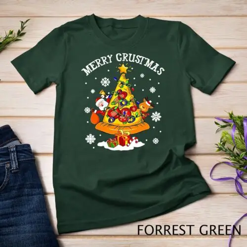 Merry Crustmas Pizza Christmas Tree Xmas Gifts Kids Men T-Shirt Unisex T-shirt