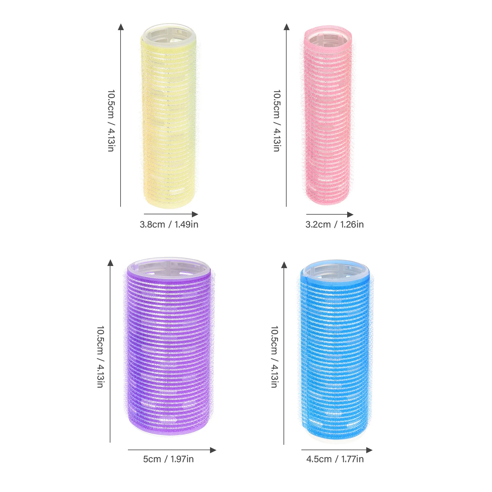 4 Uds. De rizadores para peinar el cabello, juego de rodillos para el cabello reutilizables y autosujeción para mujeres, rizos de aluminio conductores por calor, ondas, rollos Retro para salón