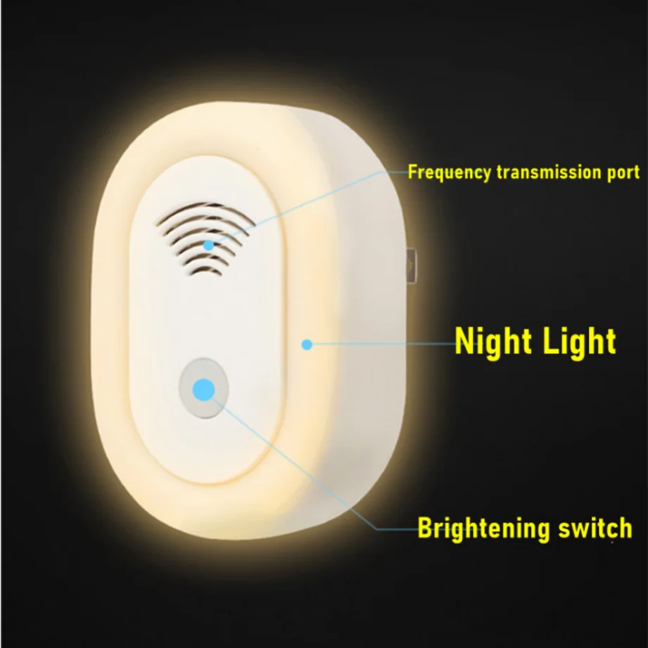 Ultrasonic Mosquito Repellent with Night Light EU/US Plug AntiMosquito Mouse Roach Mosquito Repellent Electronic Fly Killer