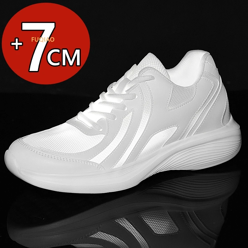 

Модные унисекс-кроссовки на платформе 7 см, повседневные, дышащие, сетчатые, легкие, удобные, спортивные, для мужчин и женщин