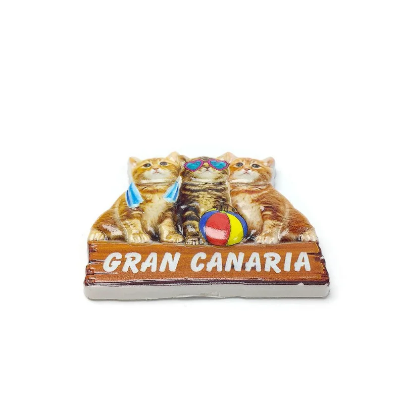 Spain Canary Islands Travel Memorial Decoration Cute Cat Magnetic Refridgerator Magnets