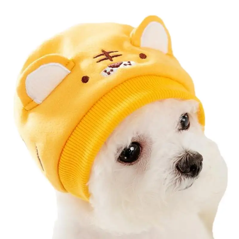 Pet Beanie Hat Comfortable Cute Puppy Beanie Hat Pet Supplies Animal Shape Design Pet Headwear Hat Adjustable For Small Dogs