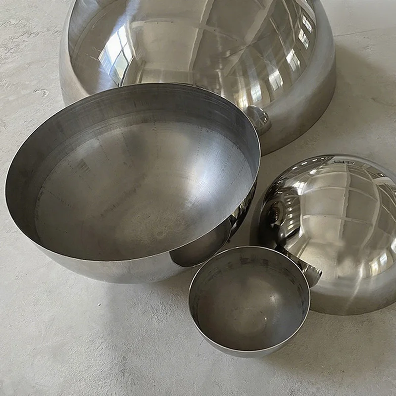 201 Stainless Steel Semi Spherical Ball 1.0mm Thick Mirror Bright Light Spherical Mold Plug Wall Decoration Hollow Hemisphere