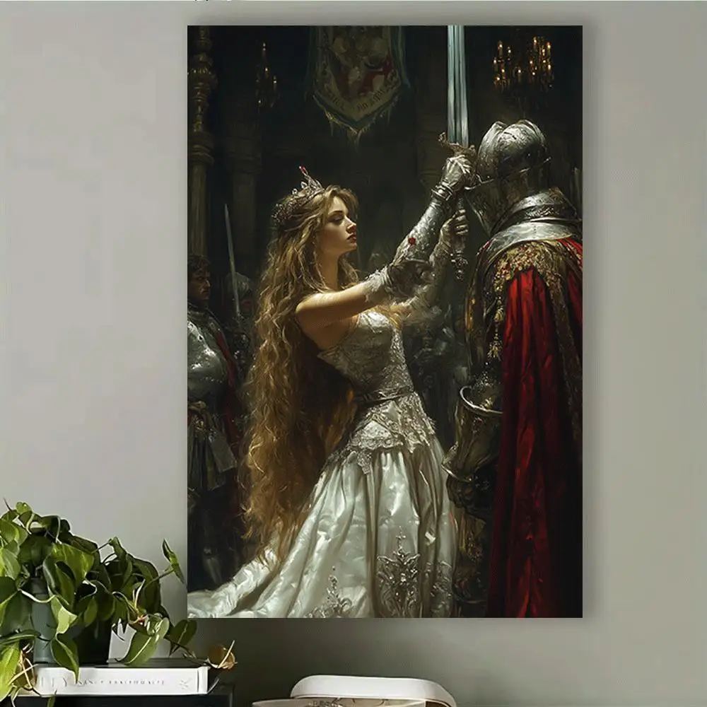 Queen & Knight Sword Ceremony Historical Scene Full Round/Square Diamond Painting Mosaic Artwork Handmade Home Decor Gift