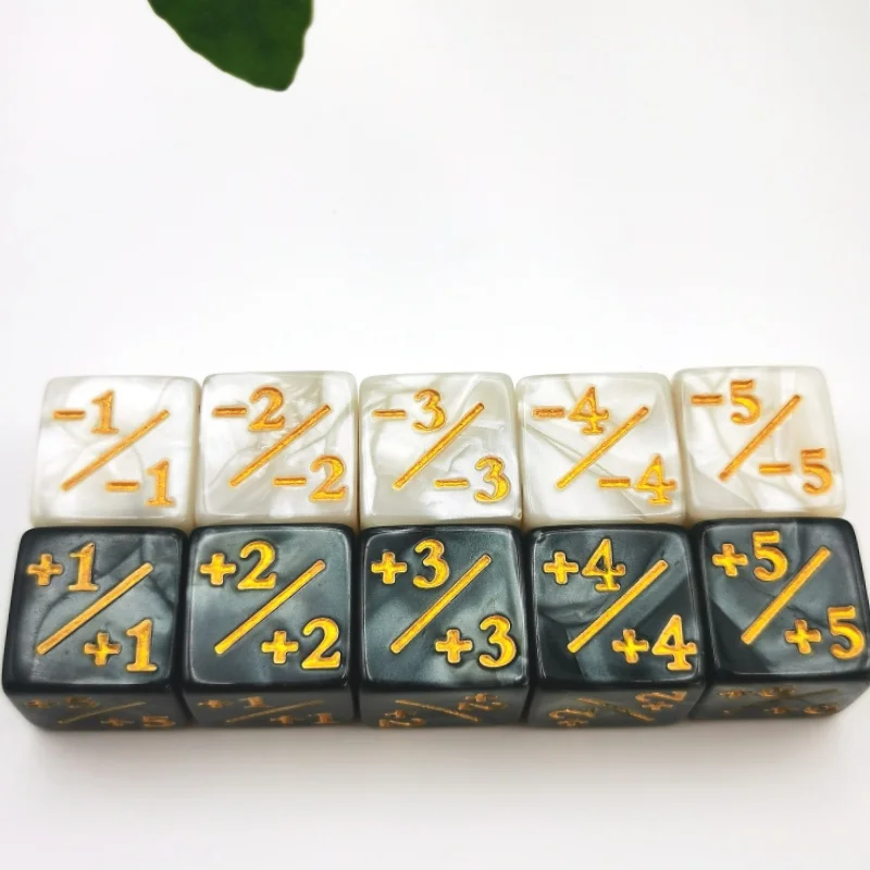 10pcs/set 16mm Dice +1/+1&-1/-1 Operation Black And White Teaching Addition And Subtraction Color Son Mathematical Dice