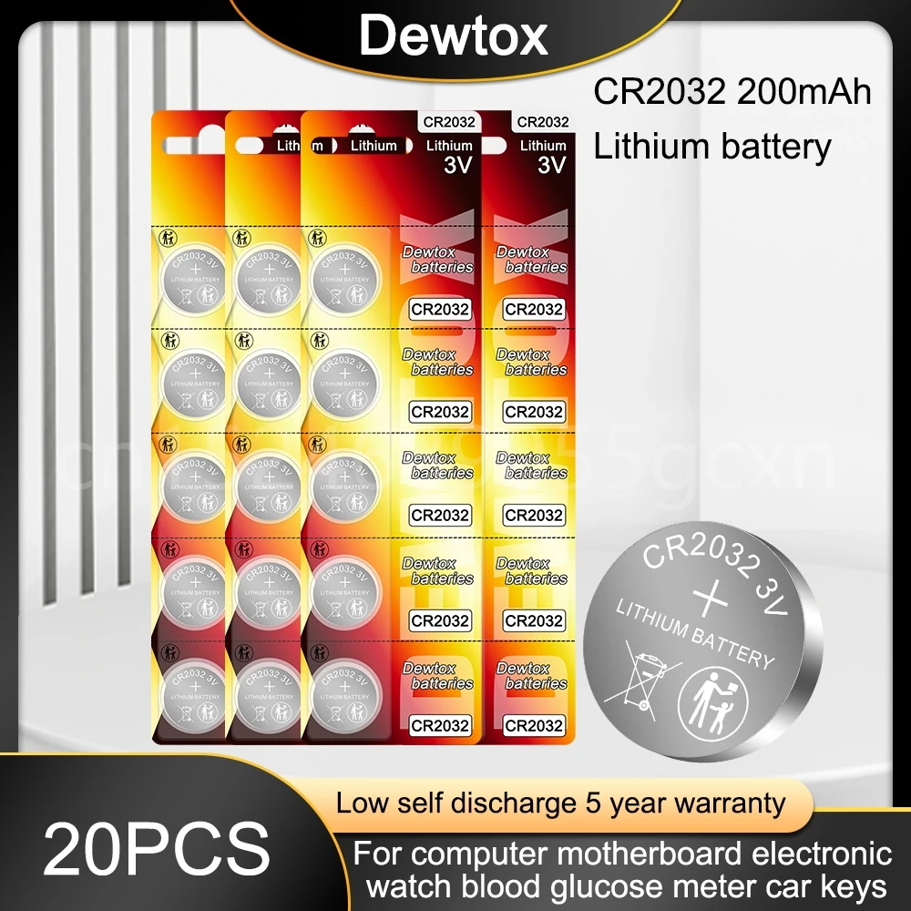 20 adet 200mAh CR2032 CR 2032 DL2032 ECR2032 3V lityum pil izle oyuncak hesap araba anahtarı uzaktan kumanda düğmesi sikke hücreleri