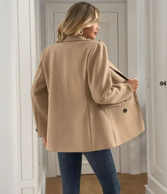 

Women's Solid Color Long Sleeved Jacket 2025 Autumn Winter Leisure Vacation Coat Stylish Casual Outerwear for Ladies