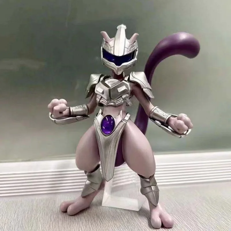 

Hot Selling Pokemon Mecha Mewtwo Steel Metal Collectible Figure Anime Statue Premium Desk Display Model Gift for Collectors