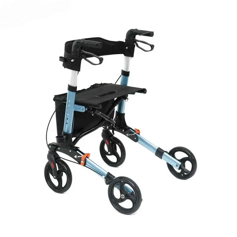 Aluminum Lightweight for Disable Adult Elderly Mobility Outdoor Walking Aids Folding Rollator Walker With Seat