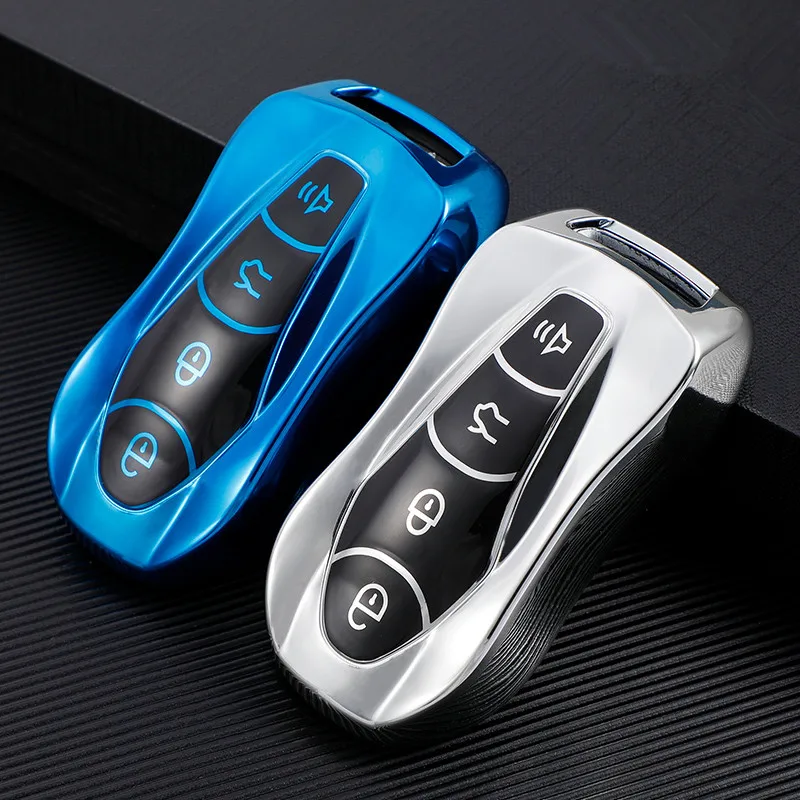 TPU Key Case Holder Shell For Geely Tugella 2020 Boyue Atlas Pro Gili Tugella Car Key Cover Remote Protection Keychain Skin