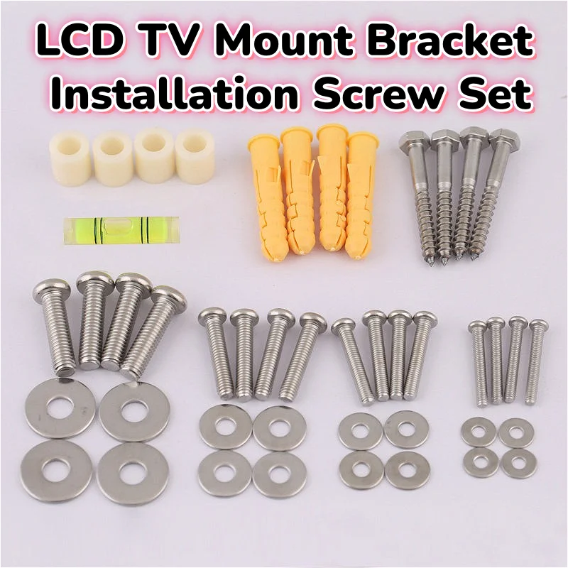 LCD TV Mount Bracket Installation Screw/Nylon Stainless Steel Acrylic Material/Expansion Tube Isolation Column Fixing Screw Set