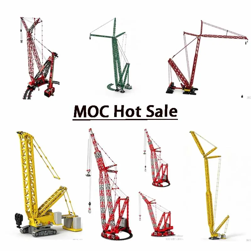 Multiple MOC Popular City Cargo Cranes Building Block Models, Boys' and Children's Birthday and Christmas Toy Gifts