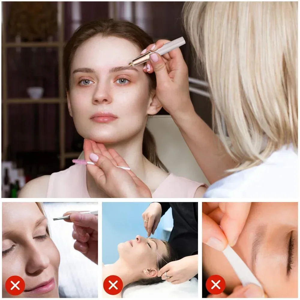 Electric Eyebrow Trimmer Security Hair Removal Eye Brow Epilator USB Charger Mini Shaper Shaver Hair Removal Painless Beauty