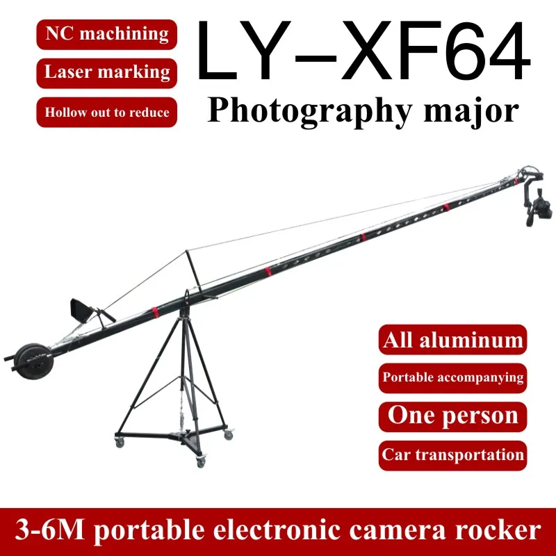 Jianmei lightweight XF64-6M quick installation camera arm crane electric pan tilt controller rotating video shooting stabilizer