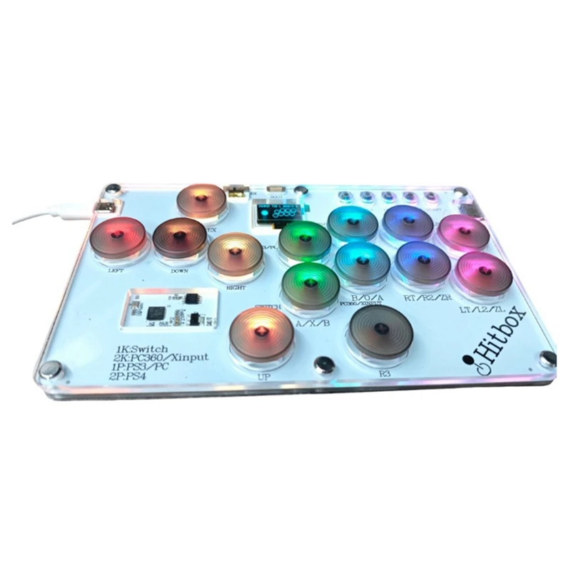 Hitbox Controller Arcade Fight Stick Joystick Keyboard SOCD No Delay For Raspberry Pi/PC/PS4/NS/PS5 Game Console