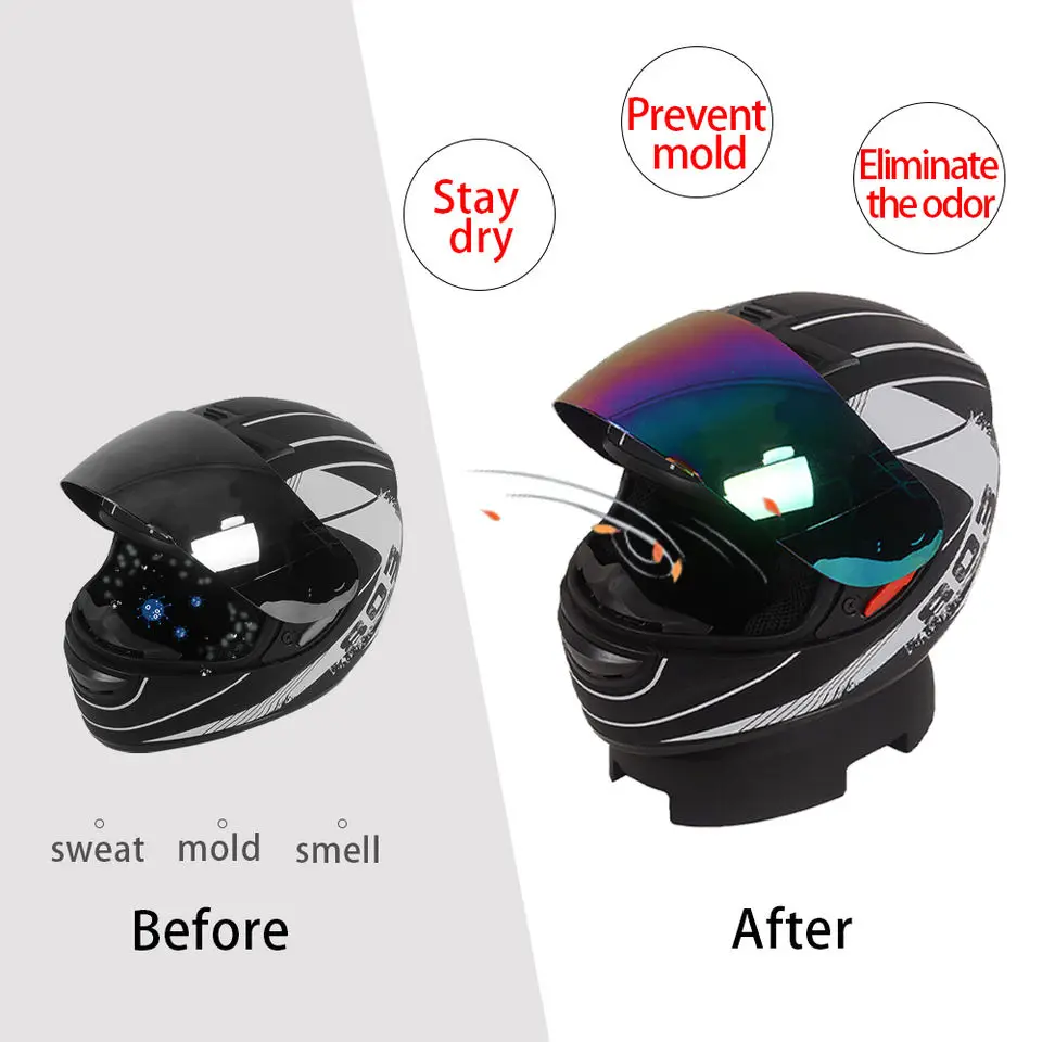 MOTO4U Универсальная мотоциклетная многофункциональная подставка для шлема, сушилка для шлема с вентилятором, можно удалить