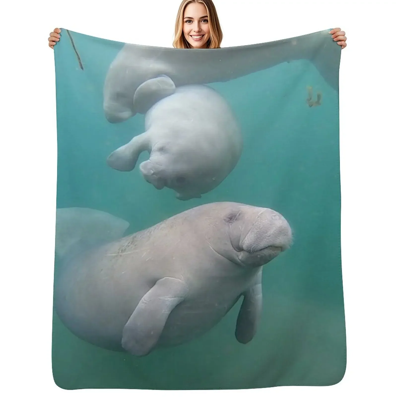 

Manatees at play Throw Blanket Picnic Blankets For Sofas Tourist For Decorative Sofa Blanket