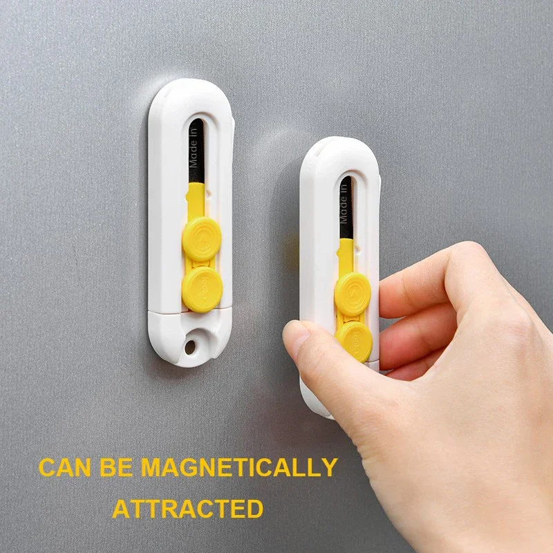 1/3/5 قطعة المغناطيسي صندوق صغير القاطع الة قطع الورق المحمولة سكين للفرد سكين جيب استبدال شفرة افتتاح المغلف الكرتون #3