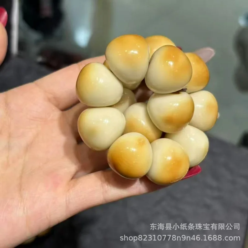 New ivory fruit charcoal-burned mangosteen intestine bracelet, fashionable and versatile accessory