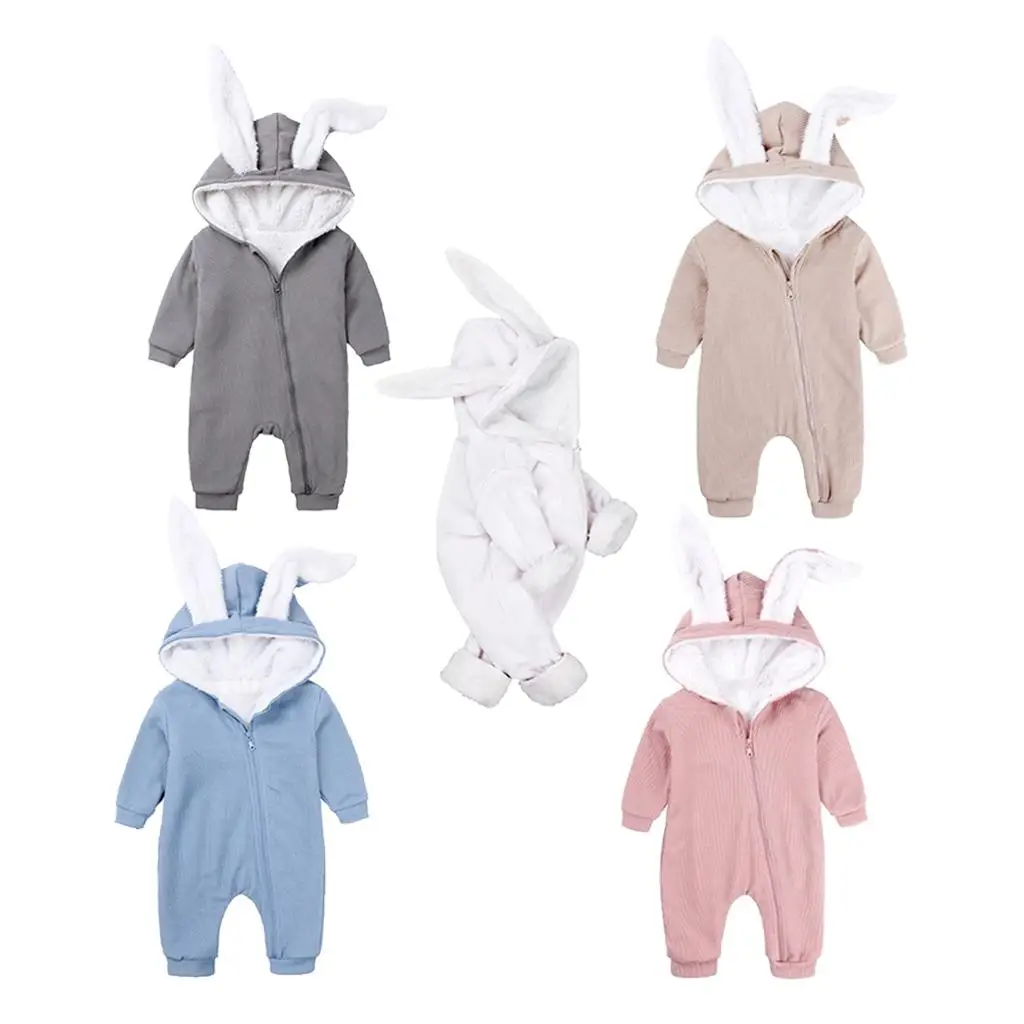 Suits Jumpsuits Baby Rompers with 2 Big Plush , Zipper Type,