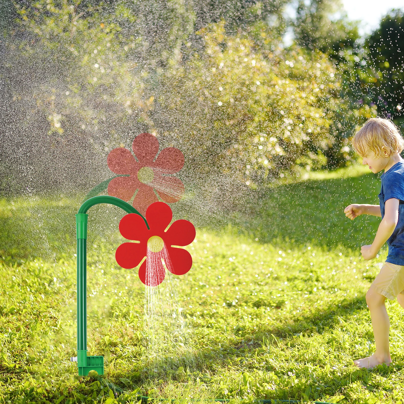 Crazy Daisy Sprinkler Funny Sun Flower Dancing Daisy Lawn Sprinkler Flower Sprinkler for Yard Lawn Watering Garden Decor