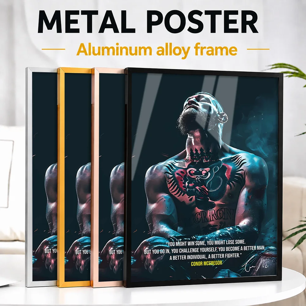 Conor McGregor Motivational Quote Framed Metal Poster Personalized Photo Athletic Style Wall Art For Gym Thoughtful Coach Gift