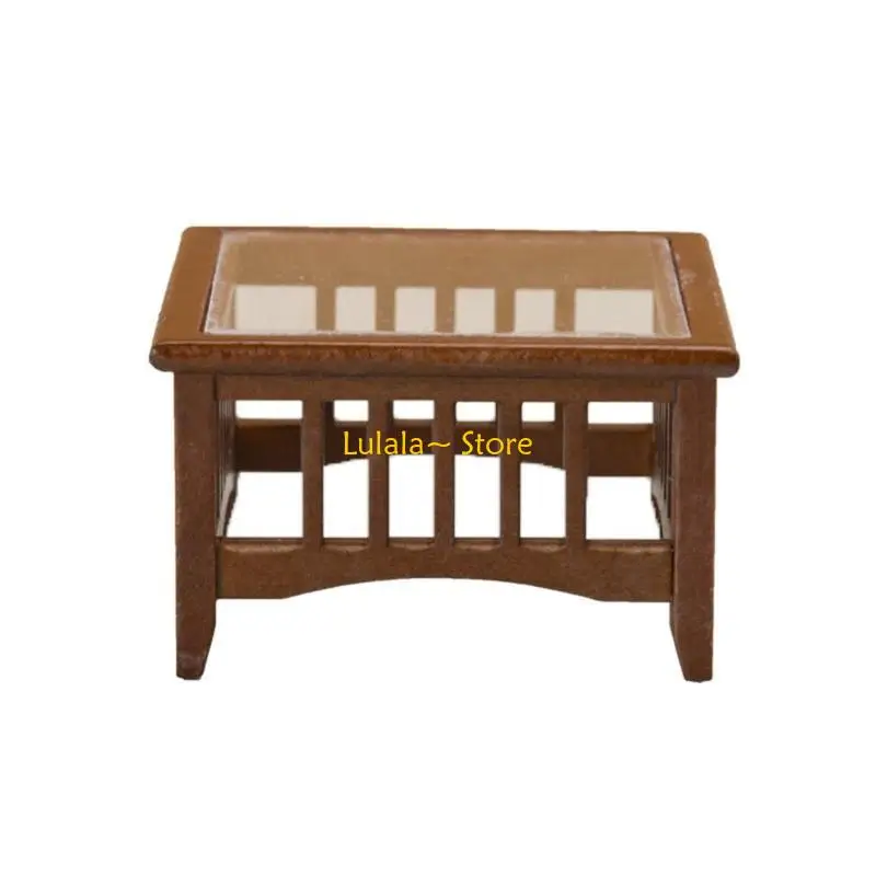 Y4QA 1/12 Dollhouse Decoration Furniture Tea Table PlayHouse Interactive Model Table