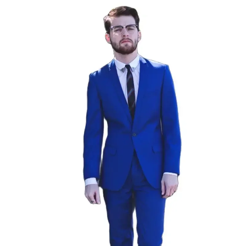 Mode Königsblau Smart Casual Männer Anzug hochwertige Slim Fit Jacke Hosen für Männer Business Custom 3 Stück Set Kostüm Homme