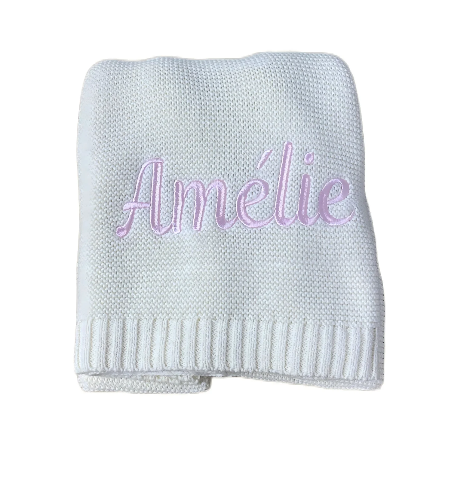 Personalized Baby gifts swaddle Blanket with Name Custom Knited  Baby Blanket with Embroidery name Baby Newborn kids girls boys