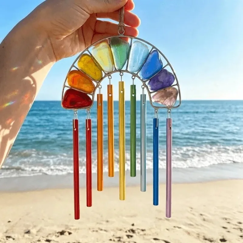 1pc Acrylic Rainbow Suncatcher Wind Window Hanging Rainbows Makers Colorful Hanging Wind Home Garden Wall Ornament Gift