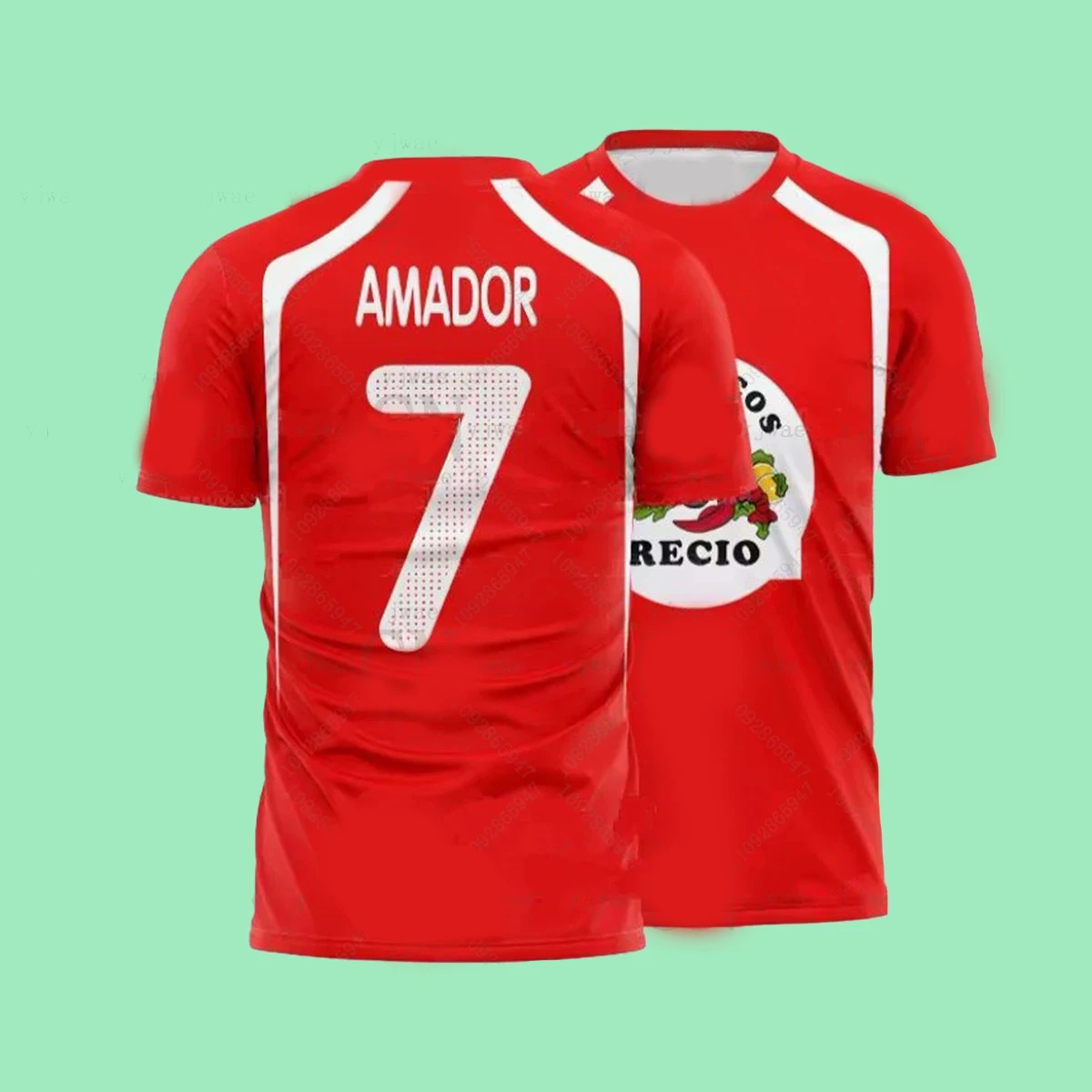 Amador&Vicente&Recio Football Jerseys Seafood Shrimp Recio Print T-Shirt Quick Drying Sportswear Summer Men'S&Women'S T-Shirts