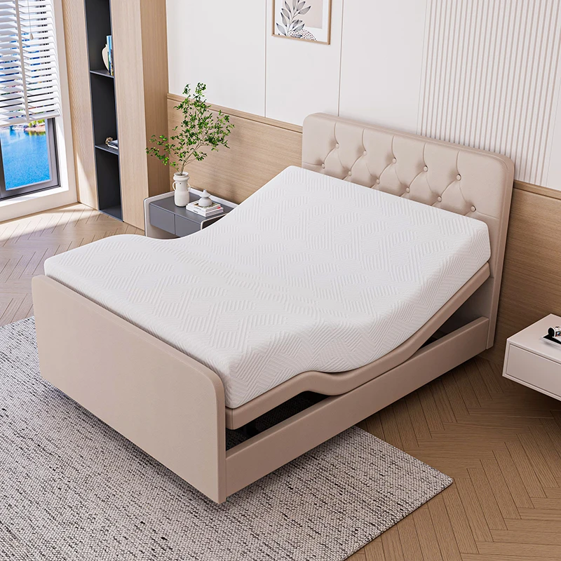 Household Furniture Headboard Set Remote Control Electric Bedroom Frame Intelligent Foldable Sling Adjustable Bed