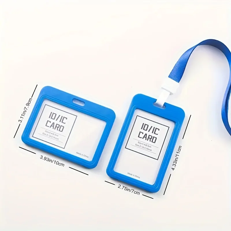 dual-use transparent double-sided work card holder with nylon lanyard - suitable for employees and factory workers