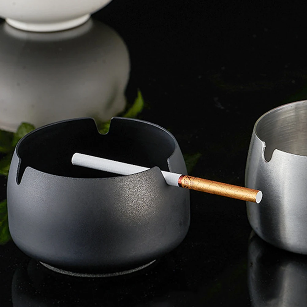 Desktop Cigarette Ashtray Desktop Ashtray With Lid Stainless Steel Windproof Ash Tray For Office Home