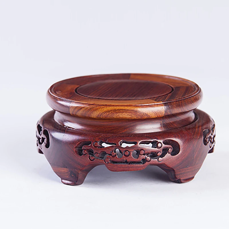 

Wooden Pedestal Display Stand Solid Wood Carving Handicraft Decorative Base For Craft Tea Set Teapot Plants Ornaments