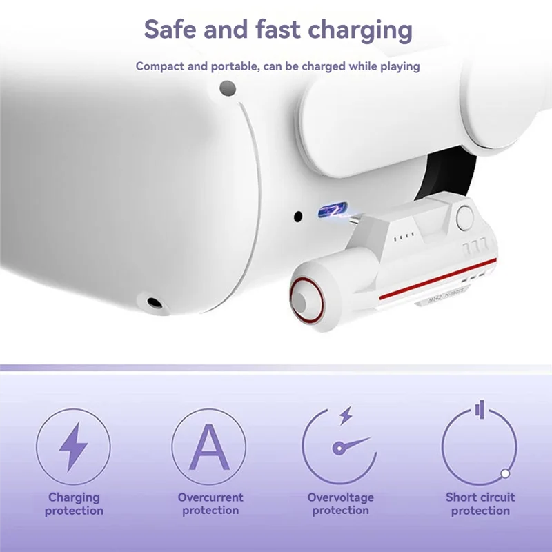 

B03B-VR Аккумулятор для гарнитуры Тонкий дизайн Перезаряжаемый тип-C Расширенная мощность 5000 мАч