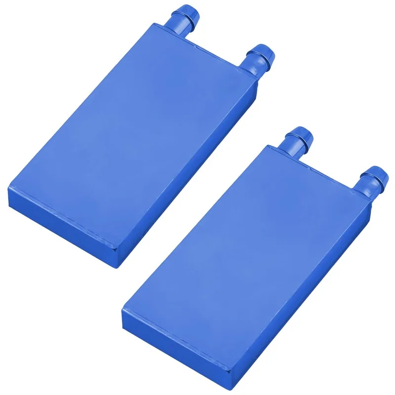 

2 шт. алюминиевые блоки водяного охлаждения, система радиаторов 40x80 для ПК, процессоров и видеокарт, серебристые