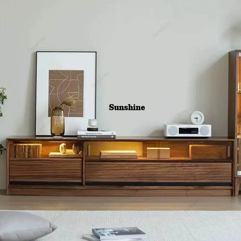 

YNo Foot Brown Tv Cabinet Simple Storage Classic 180Cm Modern Tv Stands Living Room Designer Mueble Televisor Furniture Home