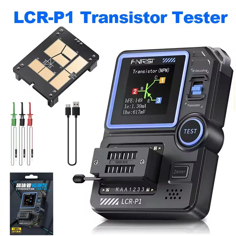 FNIRSI LCR-P1 Transistor Tester Diodo Triode Transistor Medidor de Capacitância Resistência LCR ESR Medidor Ferramenta de Testador Multifuncional