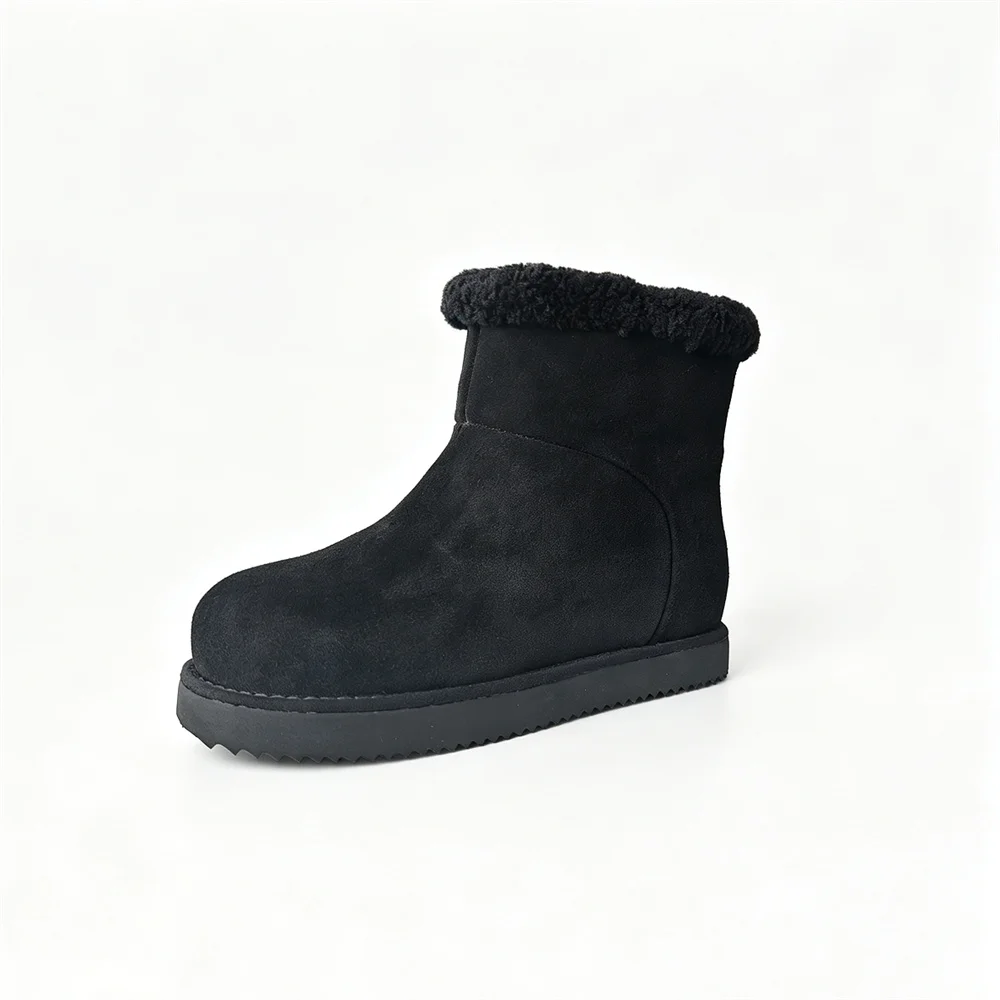 Women's Suede Snow Boots | Wool Fur Lined Ankle Boots