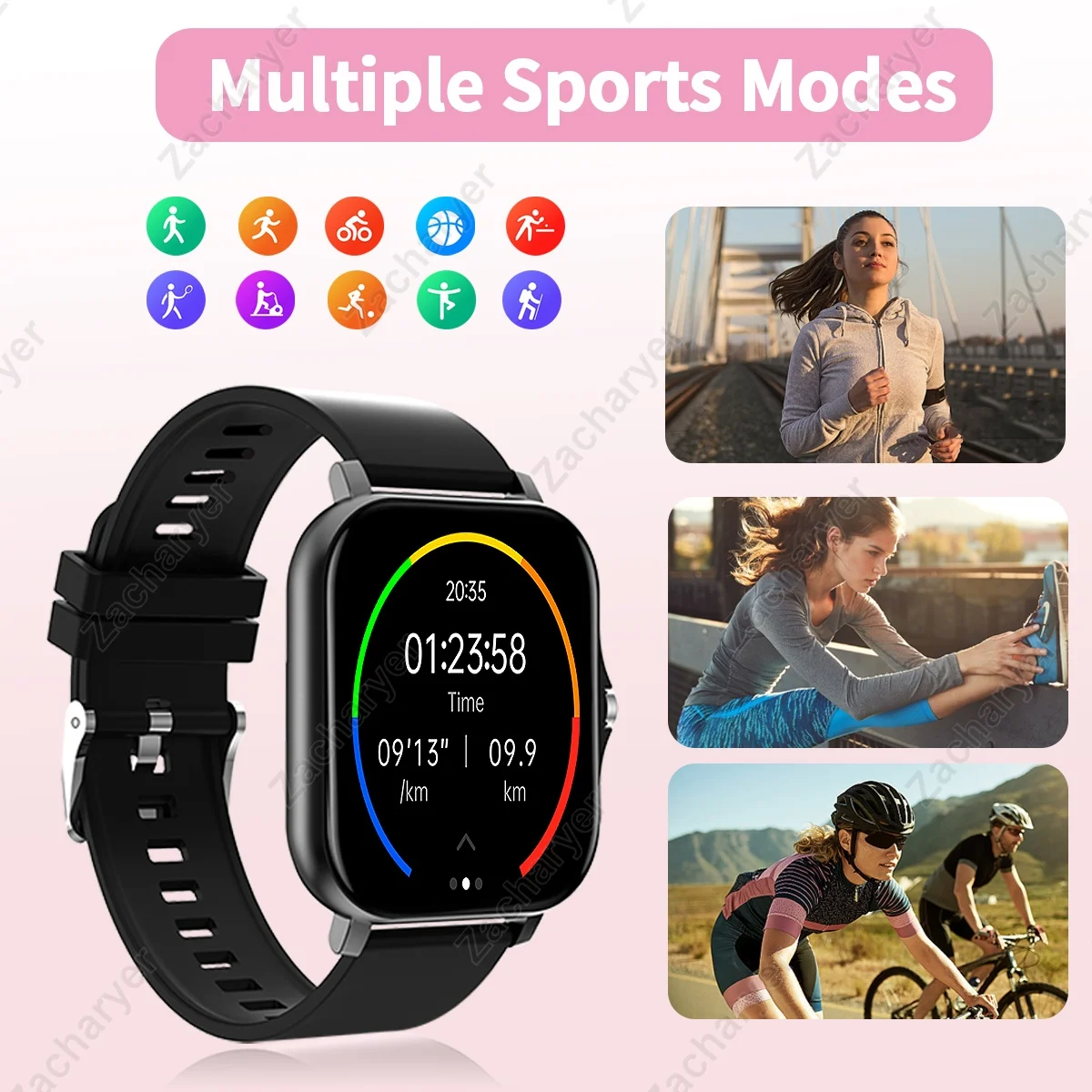 ساعة ذكية ساخنة، مكالمات/قرص لاسلكي، وضع رياضي متعدد، مناسبة للرجال والنساء، ساعات رياضية، لهاتف iPhone/Android #3