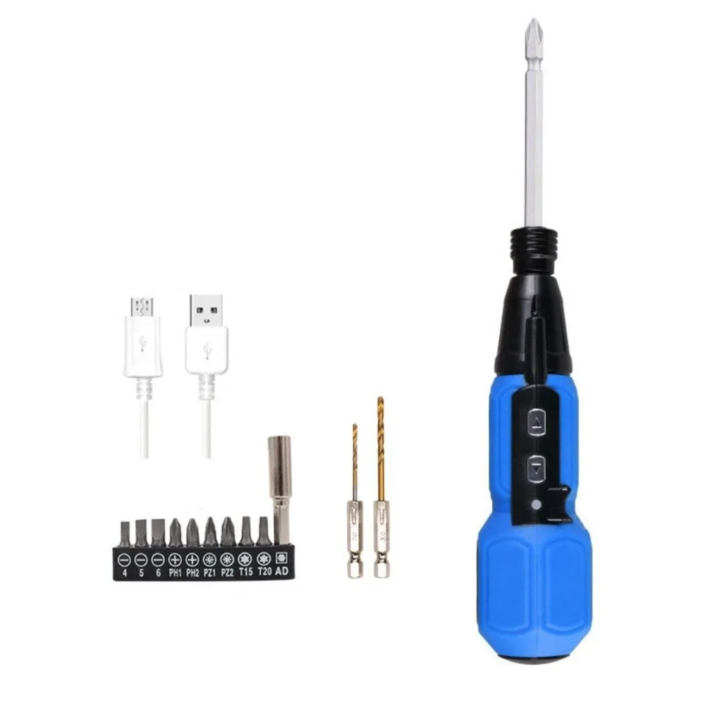 

Anti-Slip Handle Cordless Screwdriver Chrome Vanadium Steel Charging Straight Rod Electric Screwdriver Set Durable Construction