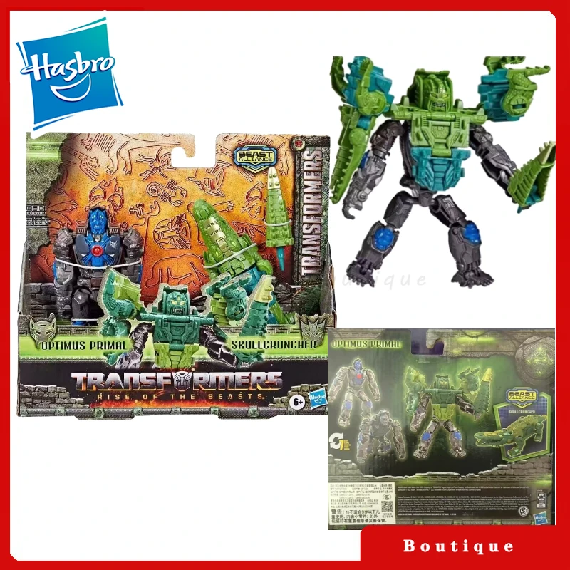 

In stock Hasbro Transformers toy Movie 7 Rise of The BeastsDeluxe ClassOptimus Skullcruncher Autobots Action Figures Collectible
