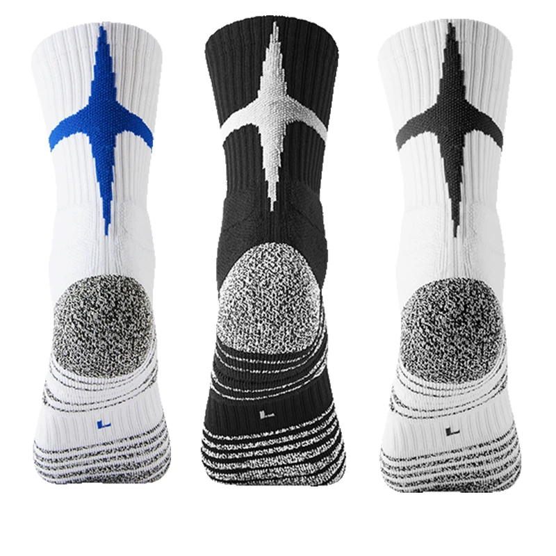 Towel Bottom Basketball Socks for Men Women Non Slip Ankle Support Long Tube Breathable Football Socks Unisex