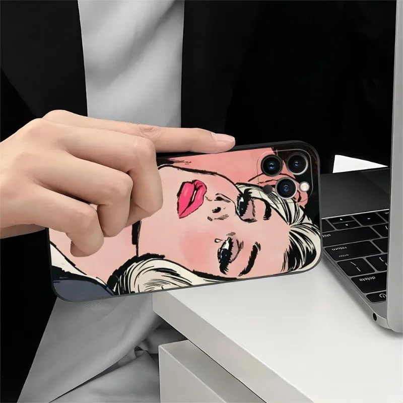 Black Hair Crying Comic Girl Phone Case 2023 For IPhone 15 14 11 12 Pro 8 7 Plus X 13 Pro MAX SE2020 XS 13 Shell Covers