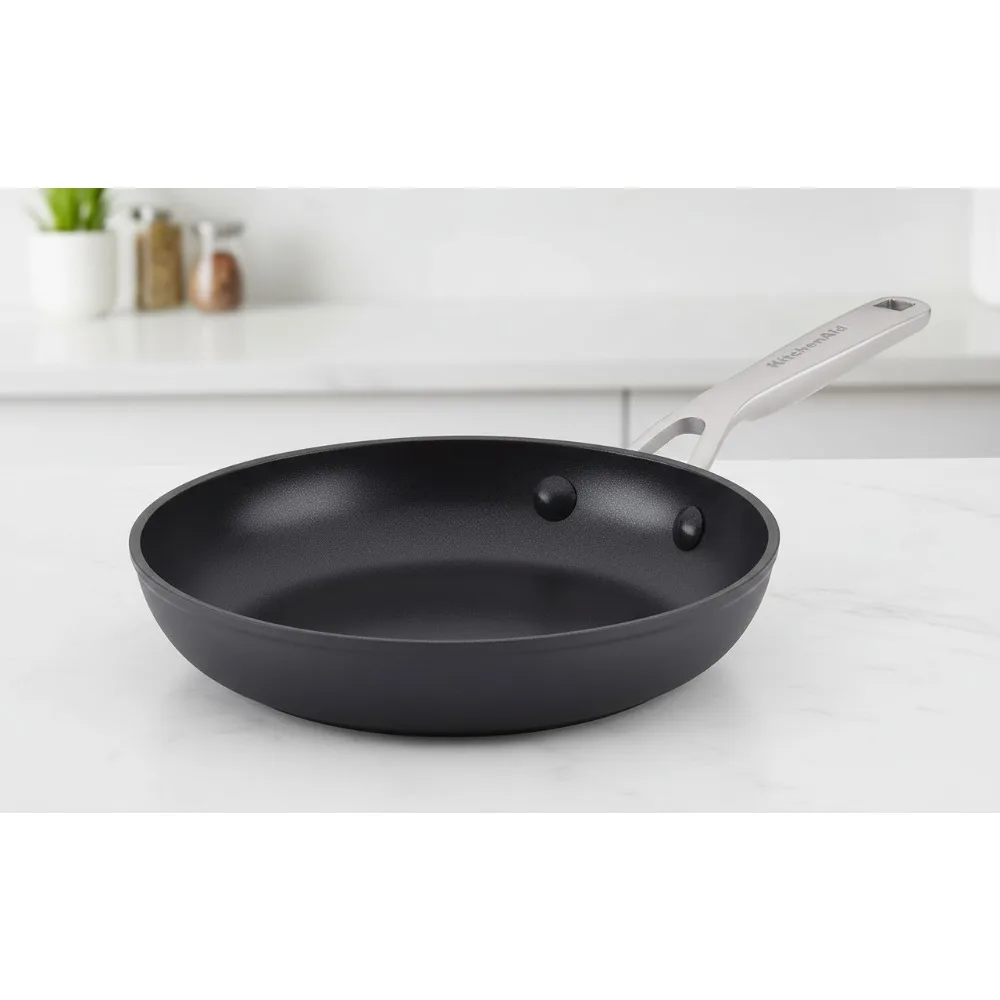 

8,25-дюймовая твердая анодированная индукционная сковорода с антипригарным покрытием — ровный нагрев, прочная и легкая очистка