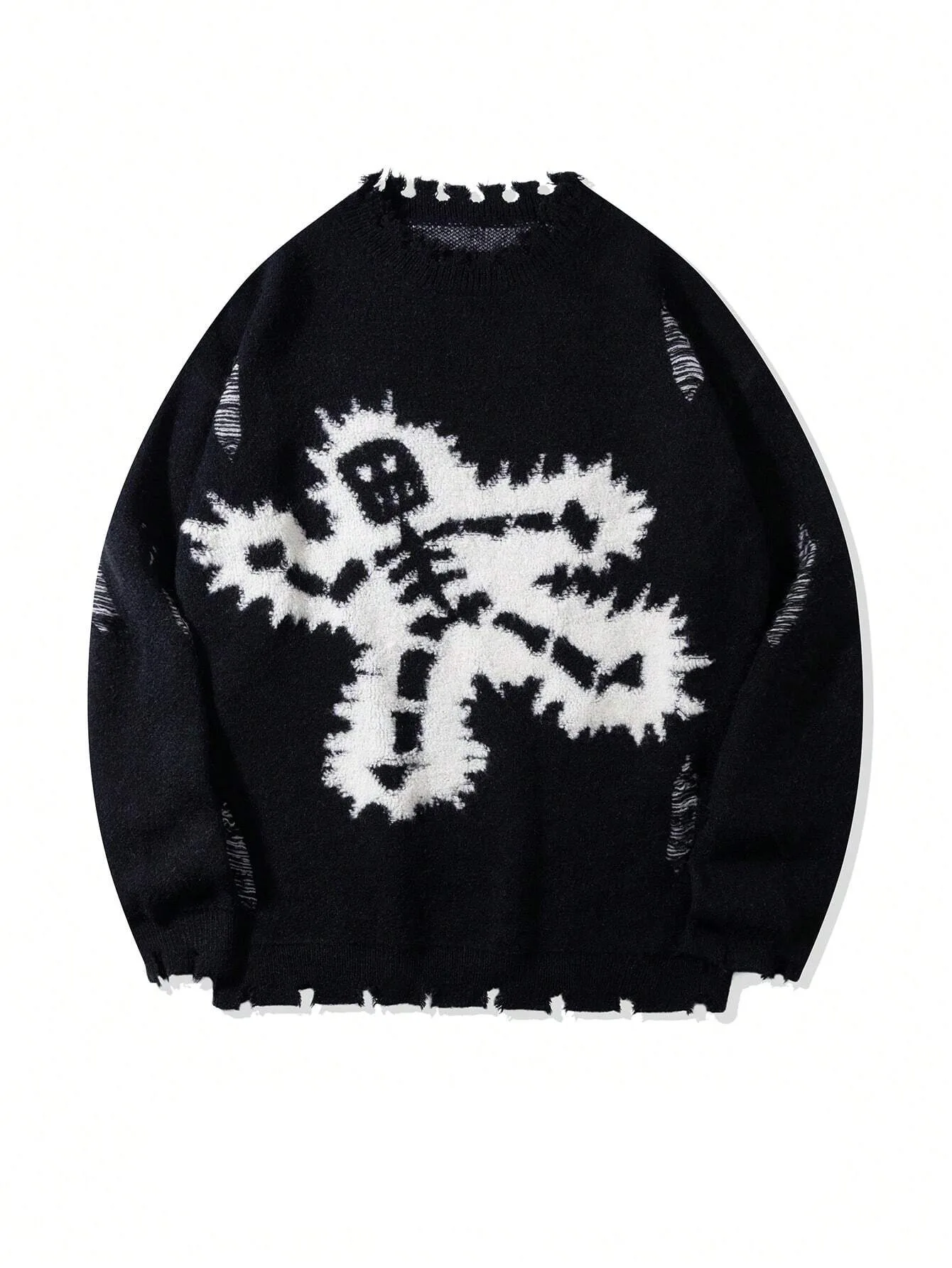 

Трендовый жаккардовый вязаный свитер Electrocut, высококачественный персонализированный свободный крой, модный удобный стиль для маленьких фигурок