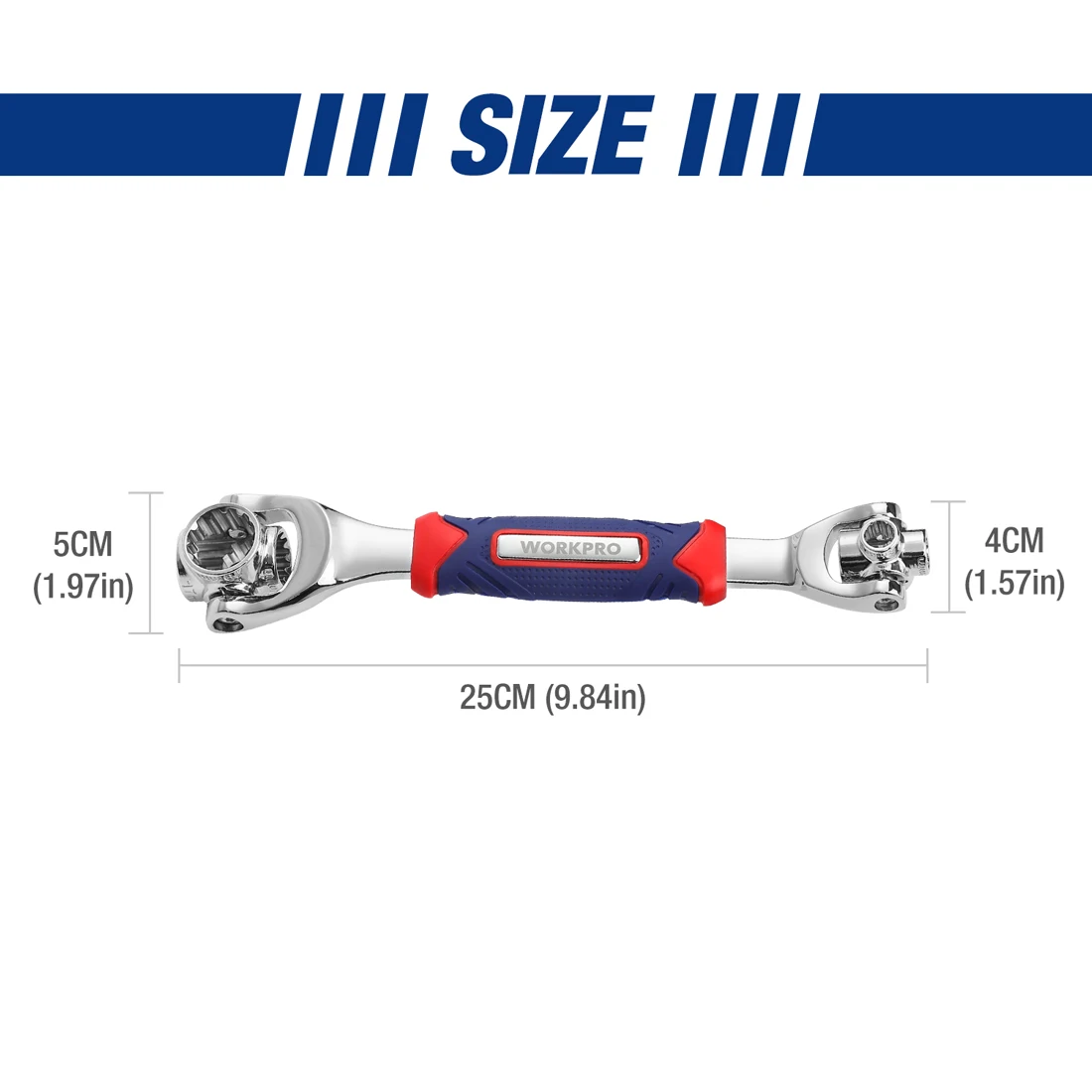 WORKPRO 8 in 1 Socket Wrench Universal Ratchet Spline Bolts Sleeve Rotation Hand Tools 360 Degree Multipurpose Reversing Wrench