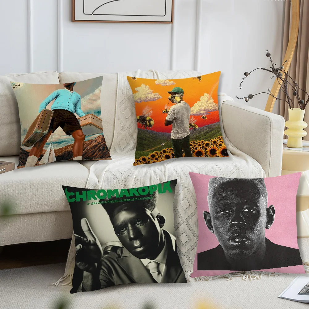 T-Tyler The C-Creator Chromakopia Pillow Case Living Room Sofa Cushion Cover Suitable For Home Bedroom Room Decoration